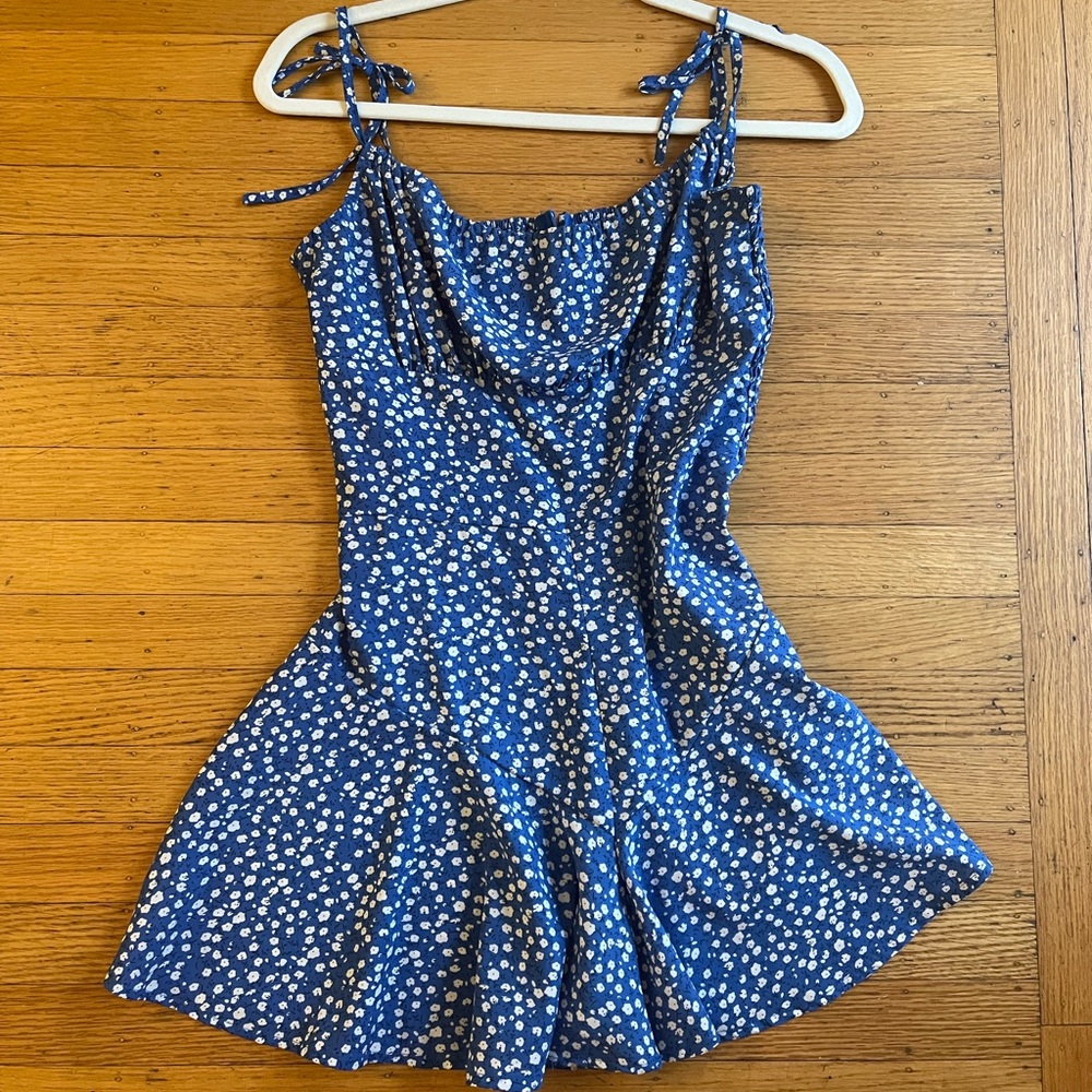 Blue Floral Romper